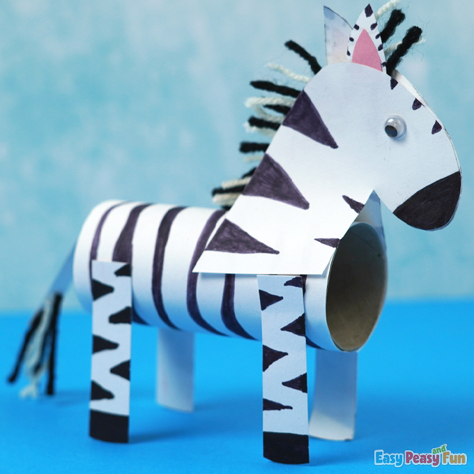DIY Paper Roll Zebra Craft