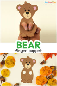 Bear Paper Finger Puppet - Easy Peasy and Fun
