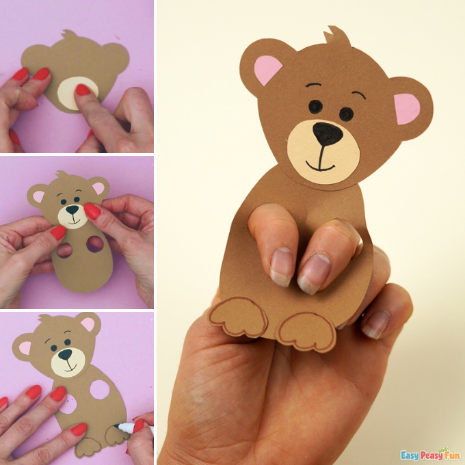 Bear Paper Finger Puppet Idea