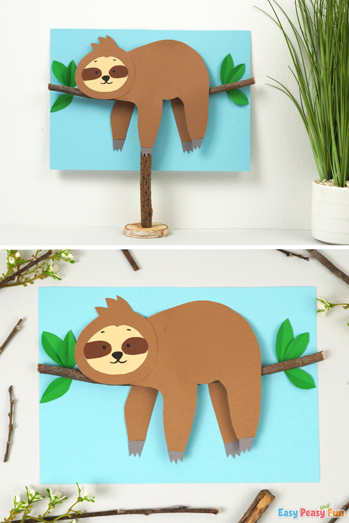 DIY Paper Sloth on a Branch Craft