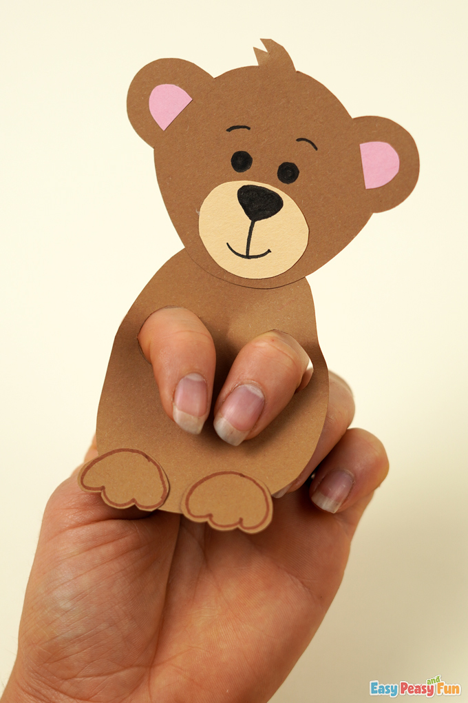Finger Puppet Bear Fall Craft