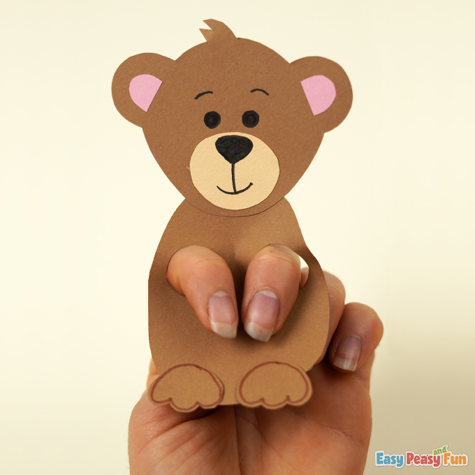 Paper Bear Finger Puppet Craft