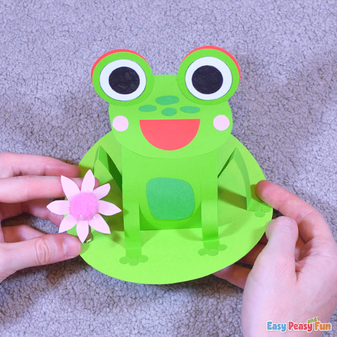 Cute Paper Frog Craft for Spring