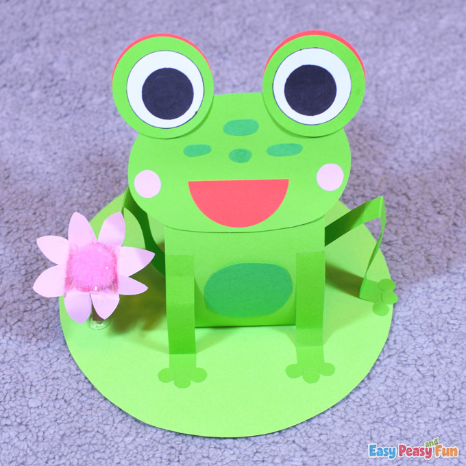 Cute Paper Frog Spring Craft