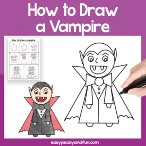 How to Draw a Vampire – Step by Step Drawing Tutorial - Easy Peasy and Fun