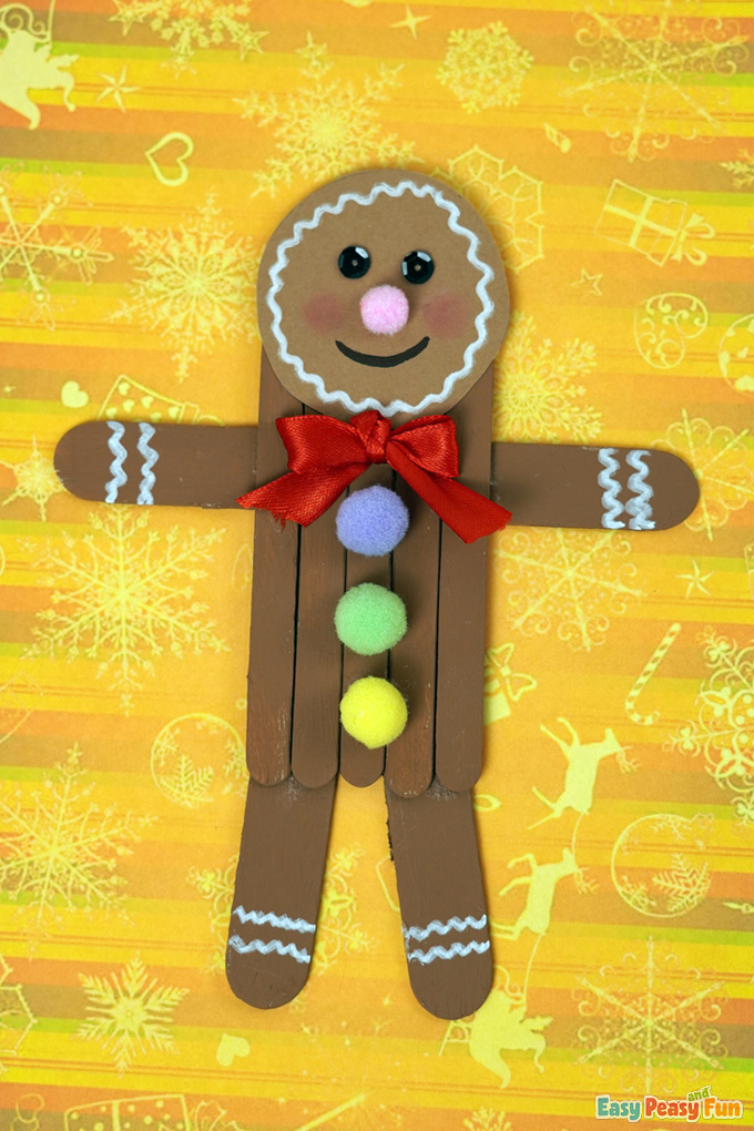 Christmas Craft Stick Gingerbread Man