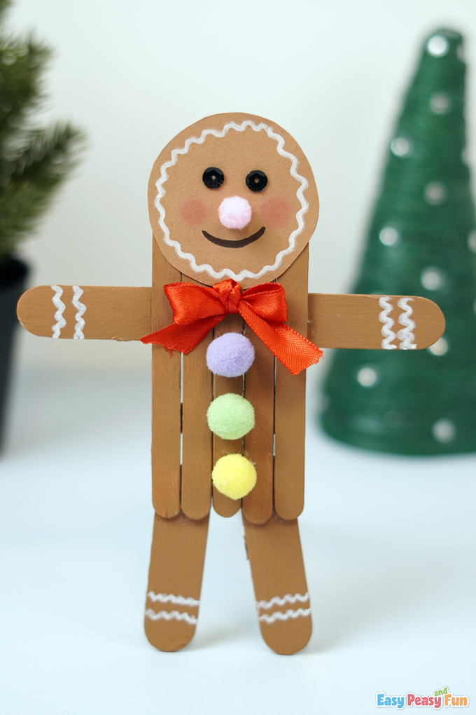 DIY Christmas Craft Stick Gingerbread Man