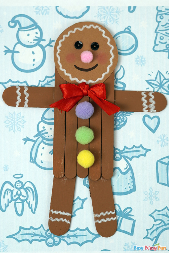 DIY Craft Stick Gingerbread Man