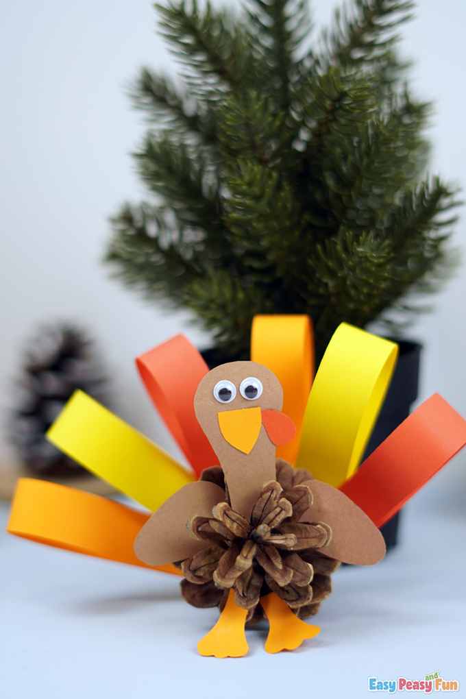 DIY Pinecone Turkey Craft