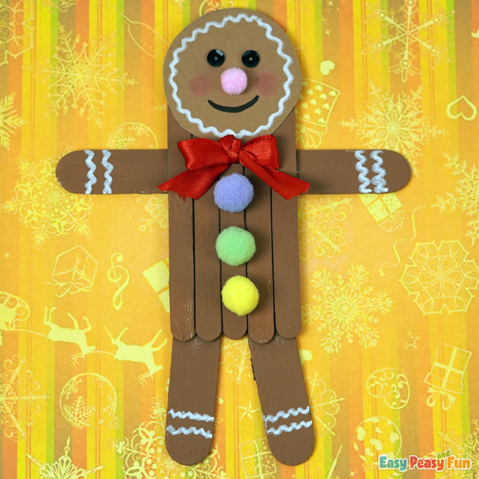 DIY Xmas Craft Stick Gingerbread Man