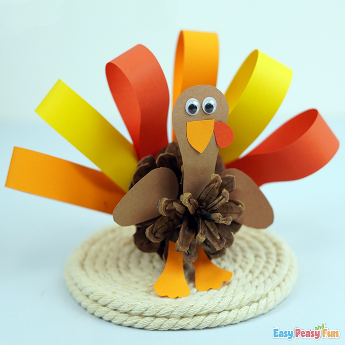 Pinecone Turkey Thanksgiving Day Craft