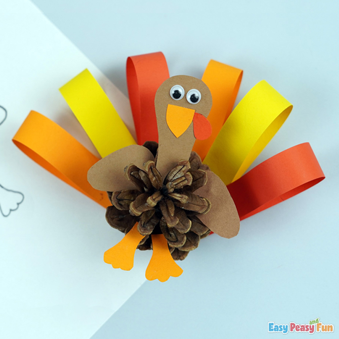 Thanksgiving Day Pinecone Turkey Craft