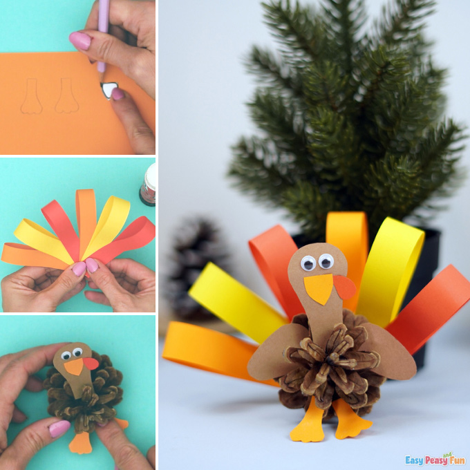 Turkey Pinecone Craft Idea