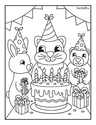 Party Animals Coloring Page