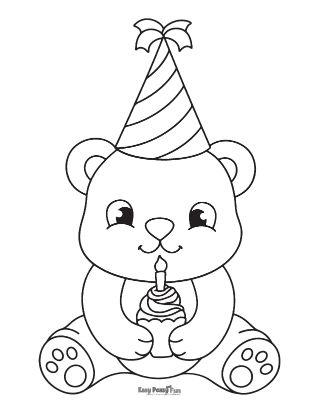 Bear Celebrating Birthday
