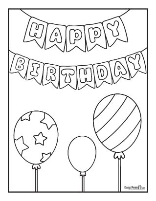 Birthday Party Coloring Sheet