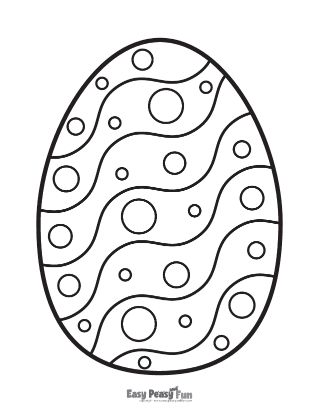 Dots and Waves Easter Egg Coloring Page