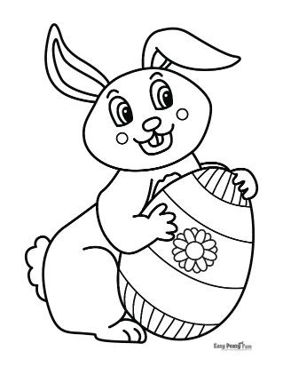 Easter Bunny Holding an Egg