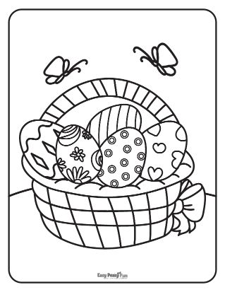 Easter Egg Basket Coloring Sheet