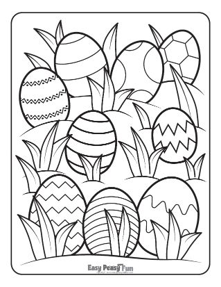 Easter Egg Hunt Coloring Sheet
