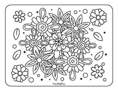 Pretty Flowers Coloring Sheet