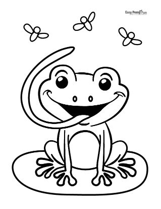 Frog's Lunch Time Coloring Page