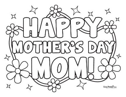 Happy Mother's Day Coloring Page