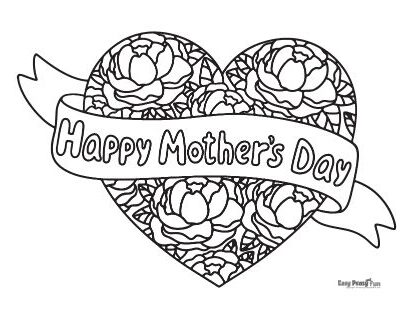 Mother's Day Heart with Flowers