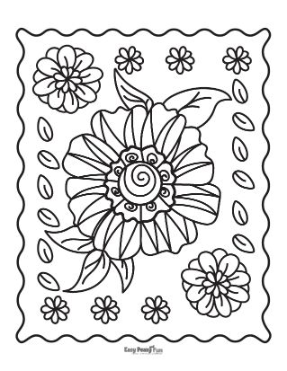 Flowers in Spring Coloring Page