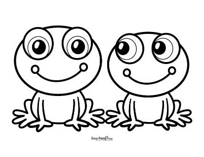 Smiling Frogs Coloring Page