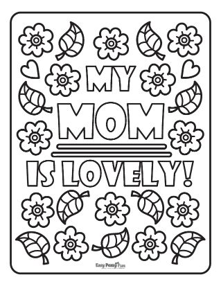 Flowers and Leaves Coloring Page