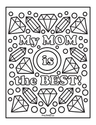 Mom is the Best Coloring Page