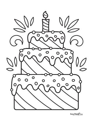 Yummy Cake Coloring Page