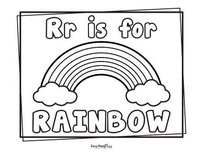 Rainbow Letter R Coloring Page