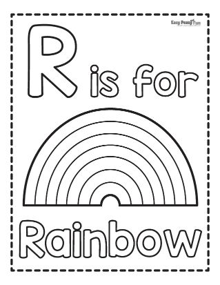 Letter R Rainbow Coloring Sheet