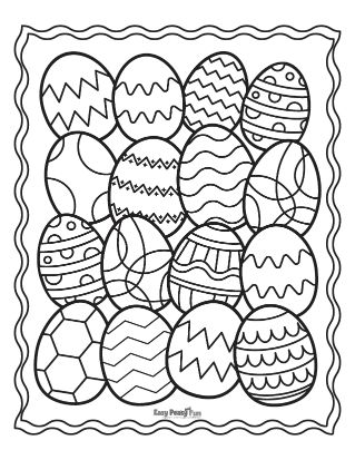 Set of Easter Eggs Coloring Sheet