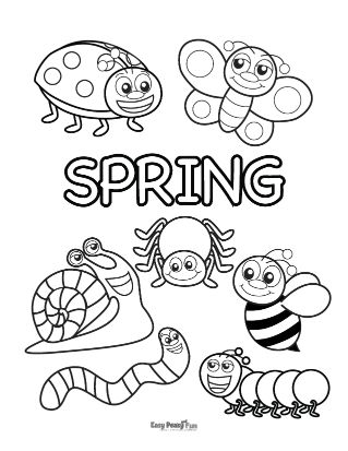 Spring Animals Coloring Sheet