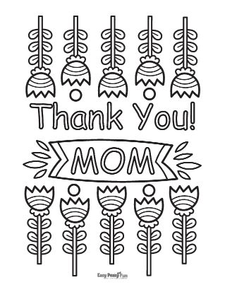 Thank You Mom Coloring Page