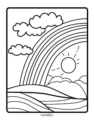 Rainbow Paradise Coloring Page