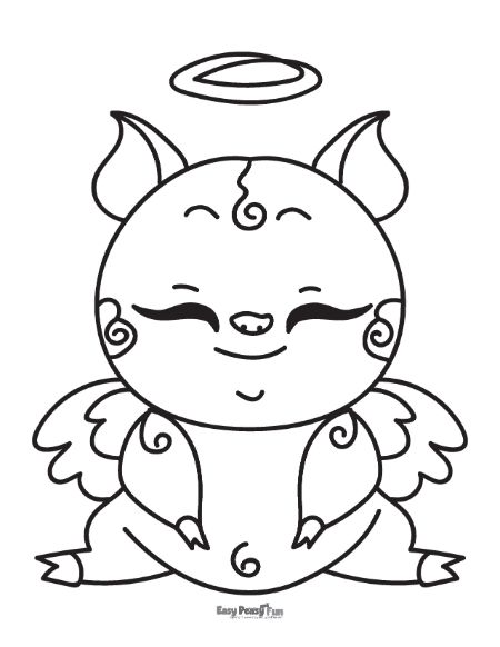 Angel Pig Coloring Page