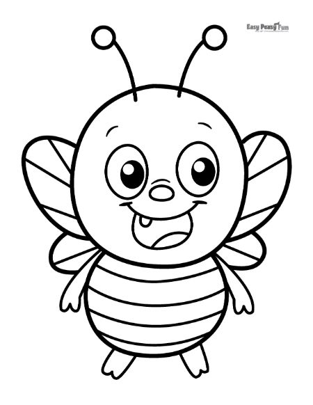 Cute Baby Bee Coloring Sheet