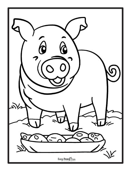 Hungry Pig Coloring Page