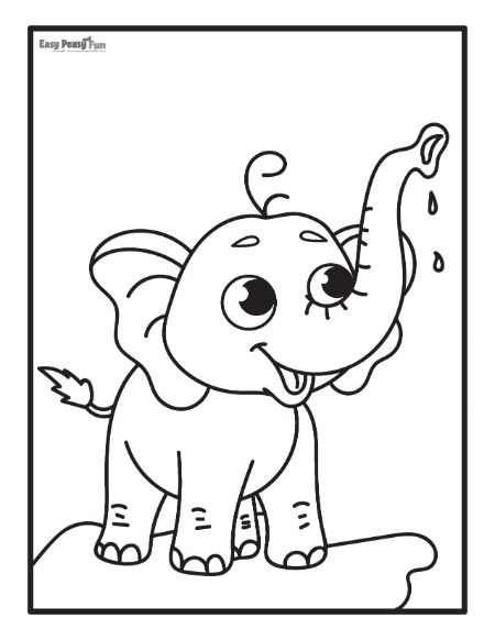 Cartoonish Elephant Coloring Sheet