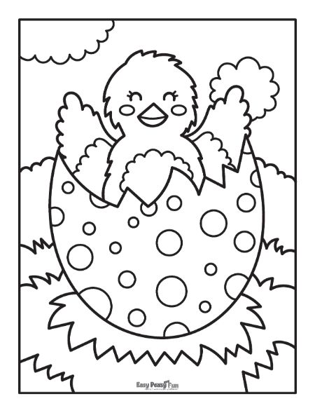 Bird in an Eggshell Coloring Page
