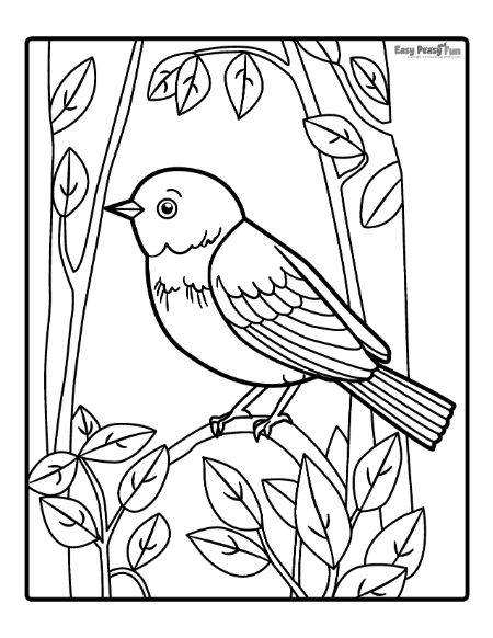 Realistic Bird Coloring Page
