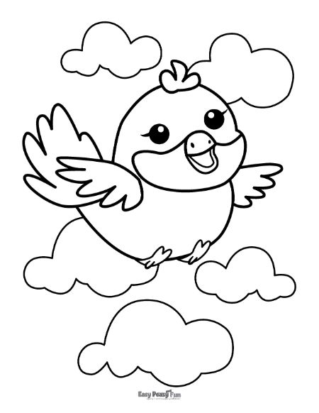 Chickadee in the Sky Coloring Sheet