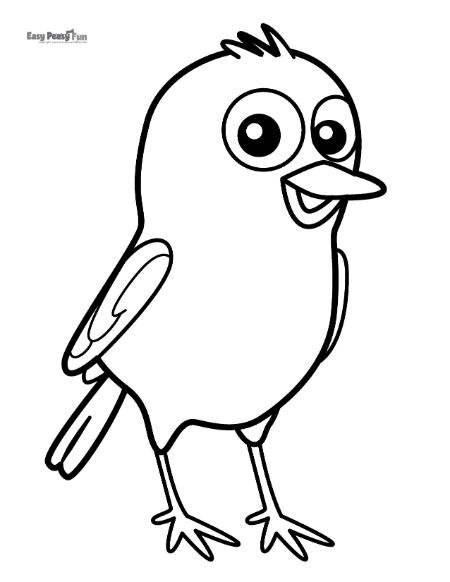 Bird Coloring Page for Pre-K