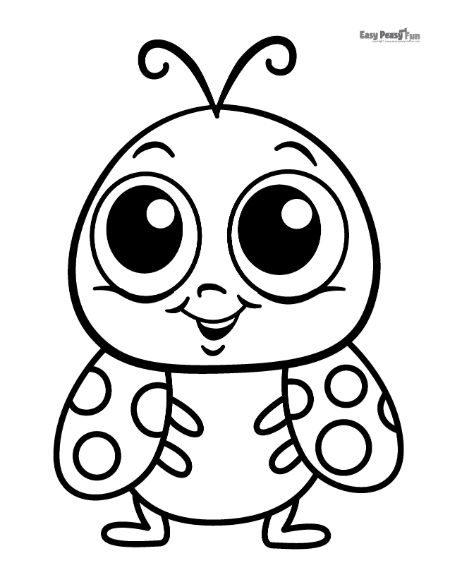 Smiling Ladybug Coloring Page