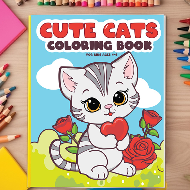 Cute cats coloring book for kids