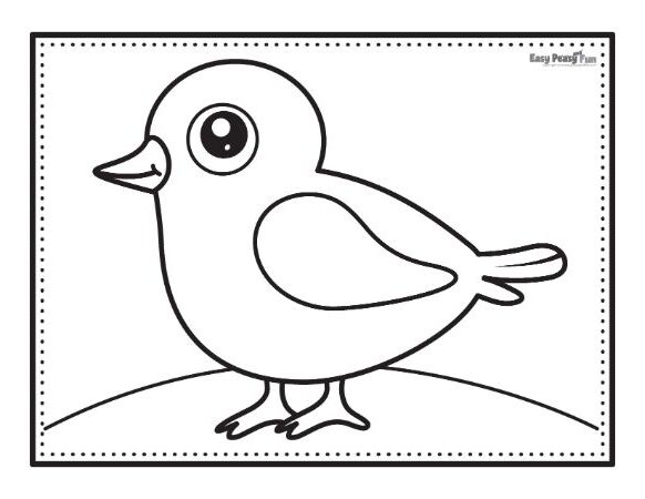 Easy Bird Coloring Sheet
